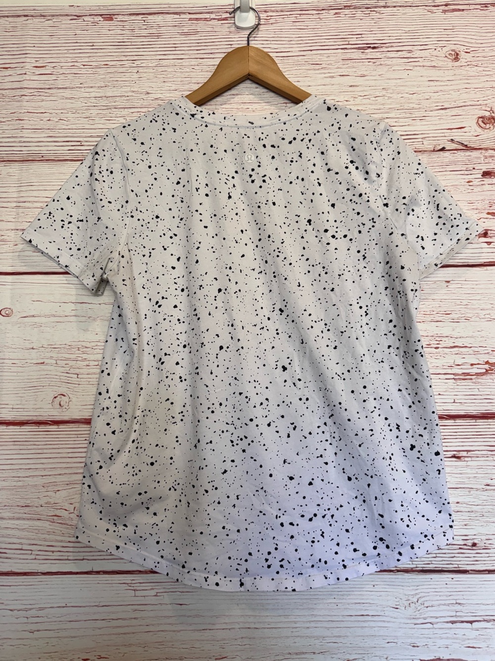 Lululemon Love Crew Short Sleeve Revitalize Splatter White Graphite Grey Sz 10 - Picture 6 of 6